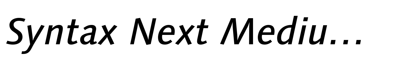 Syntax Next Medium Italic